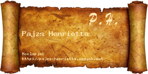 Pajzs Henrietta névjegykártya